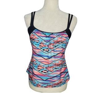 SPLASHLETICS‎ tankini printed bra workout top swimsuit S